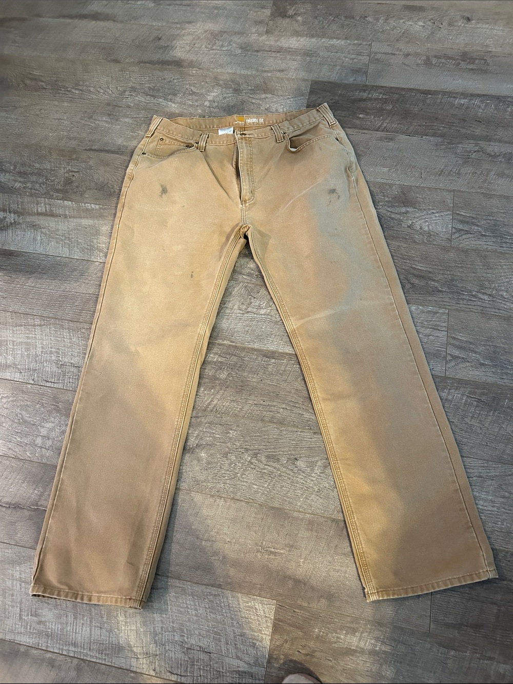 Carhartt Men's Khaki Work Chinos - Light Brown size 40x34